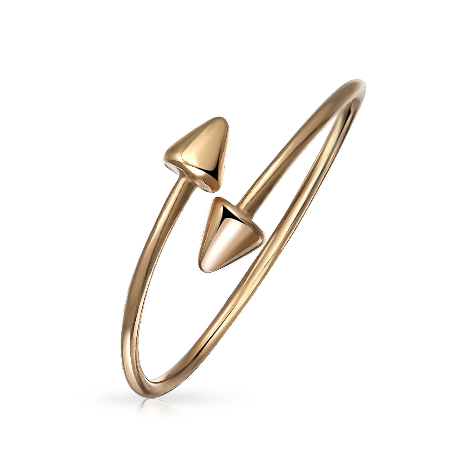 Sterling Silver Rose Gold Romantic Points Ring with Adjustable Size