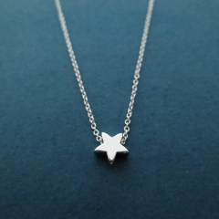 Dainty Sterling Silver Five-pointed Star Necklace