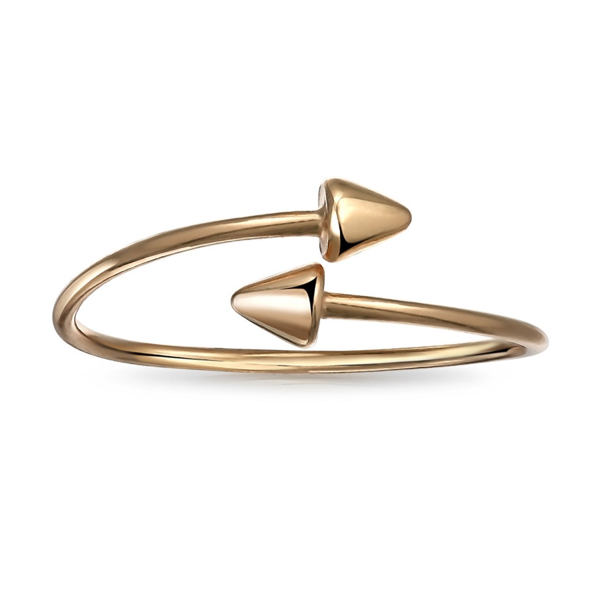 Sterling Silver Rose Gold Romantic Points Ring with Adjustable Size