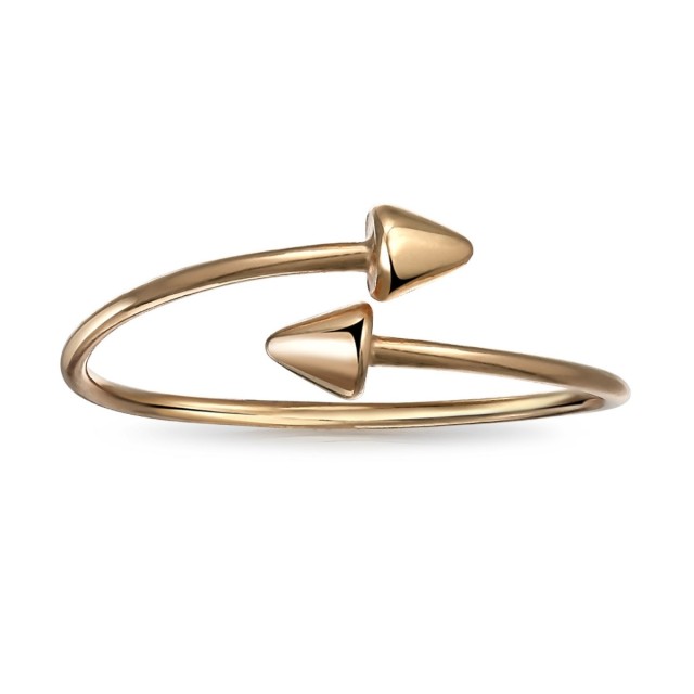 Sterling Silver Rose Gold Romantic Points Ring with Adjustable Size