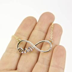 Sterling Silver Mother Eternity Ring Infinity Necklace for Mother's Day