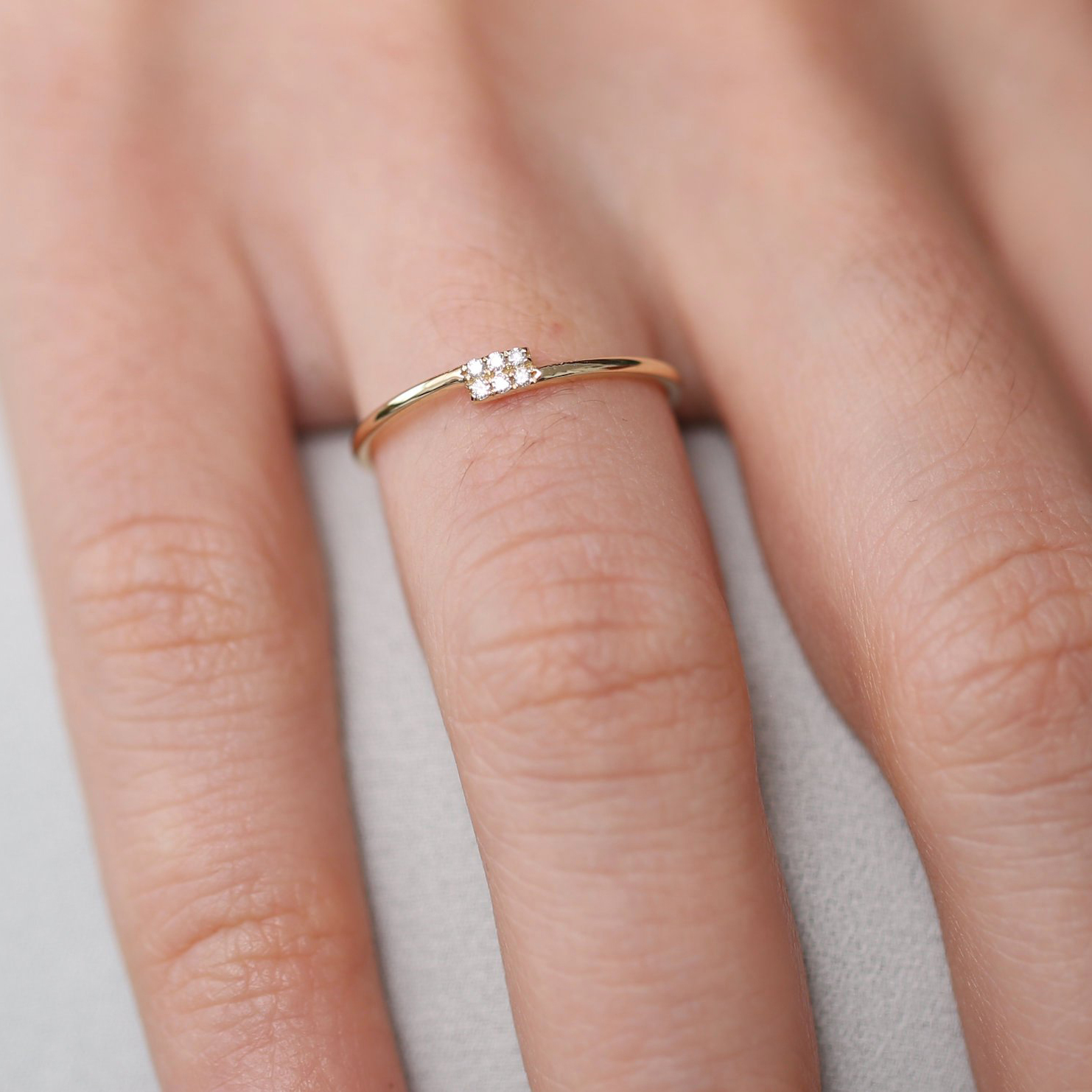 Sterling Silver Cubic Zirconia Dainty Criss Cross Promise Ring