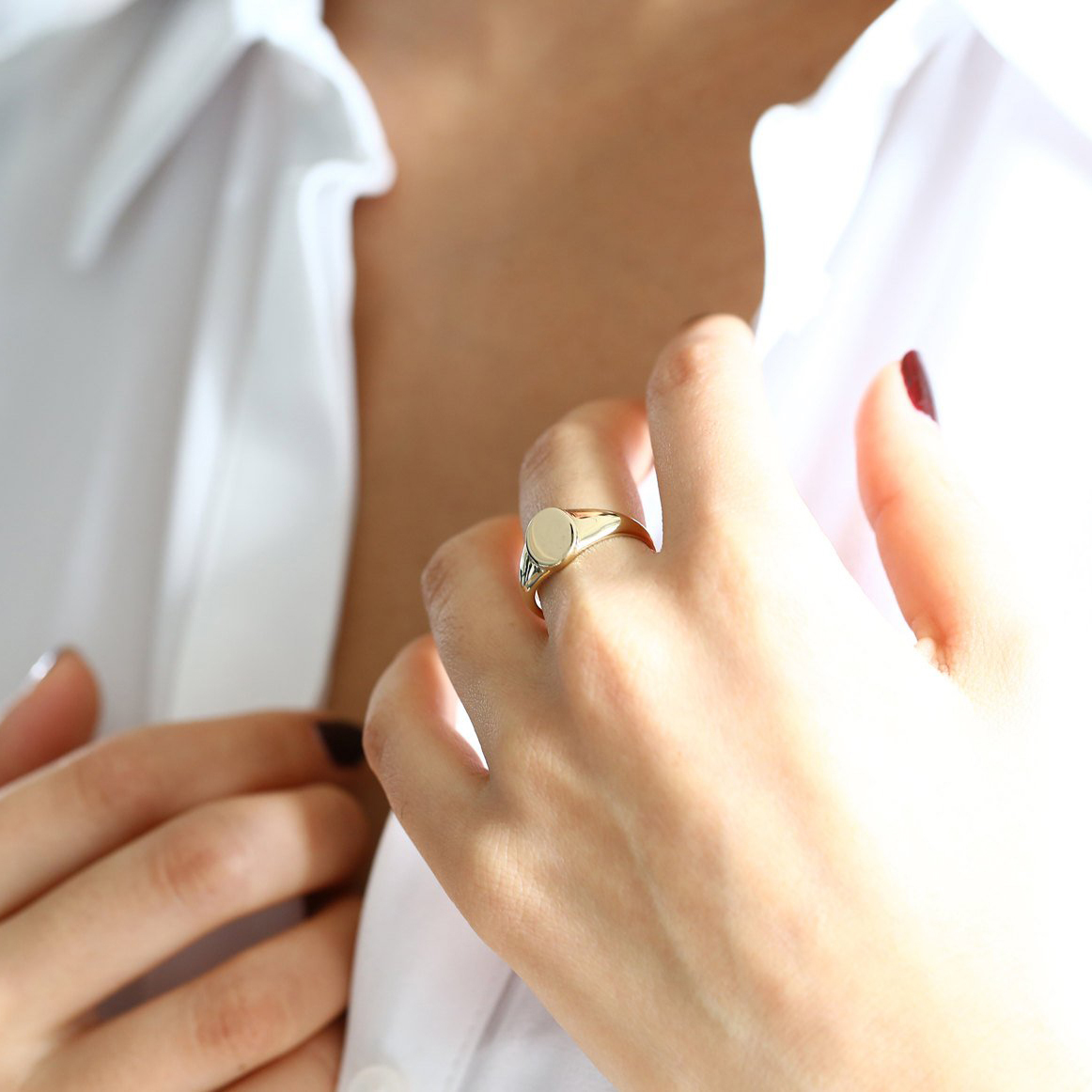 Simple Statement Jewelry Chic Circle Face Graducted Band Ring