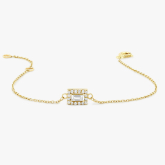 Sterling Silver Baguette Cubic Zirconia Women Bracelet