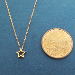 Fashion Sterling Silver Open Star Necklace for Ladies