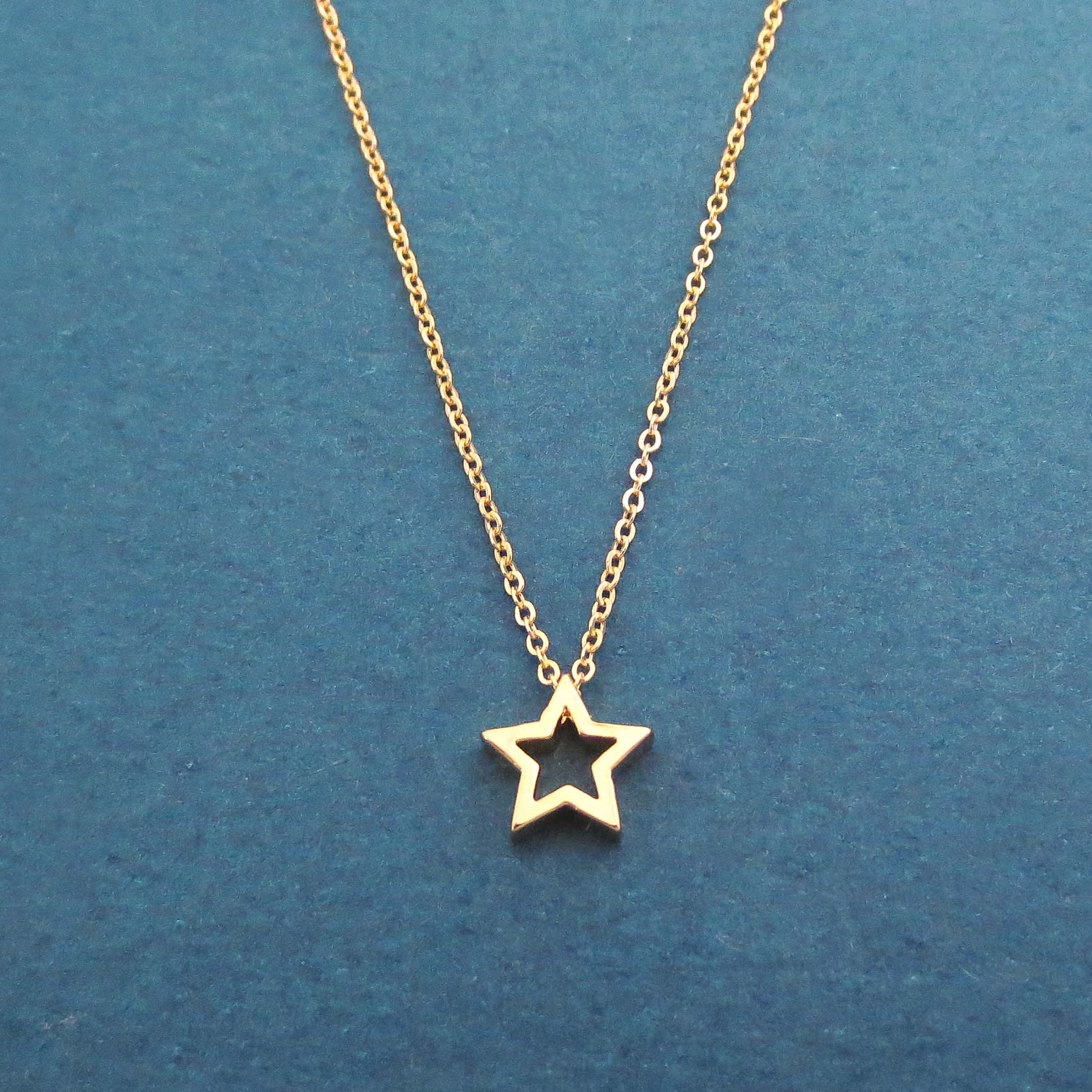 Fashion Sterling Silver Open Star Necklace for Ladies