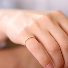 Rose Gold Sterling Silver Cubic Zirconia Wedding Stacking Dainty Ring