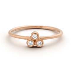 Sterling Silver Three Cubic Zirconia Cluster Ring