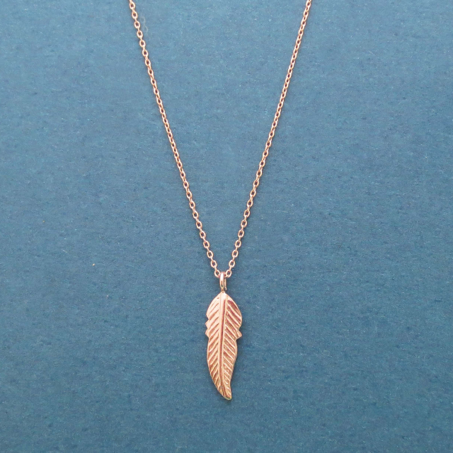 Sterling Silver Rose Gold Leaf Necklace for Women