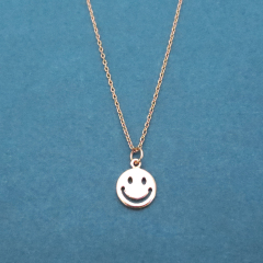 Lovely Design Sterling Silver Smile Face, Laughing Necklace