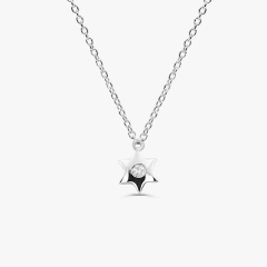 Jewish Jewelry Sterling Silver Solitaire Dainty Magen Star of David Necklace