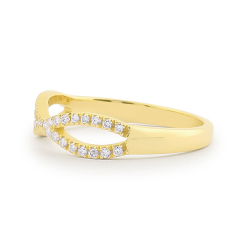 Sterling Silver Criss Cross Half Eternity Ring Dainty Infinity Ring