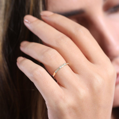 Sterling Silver Rose Gold Promise Wedding Band Ring