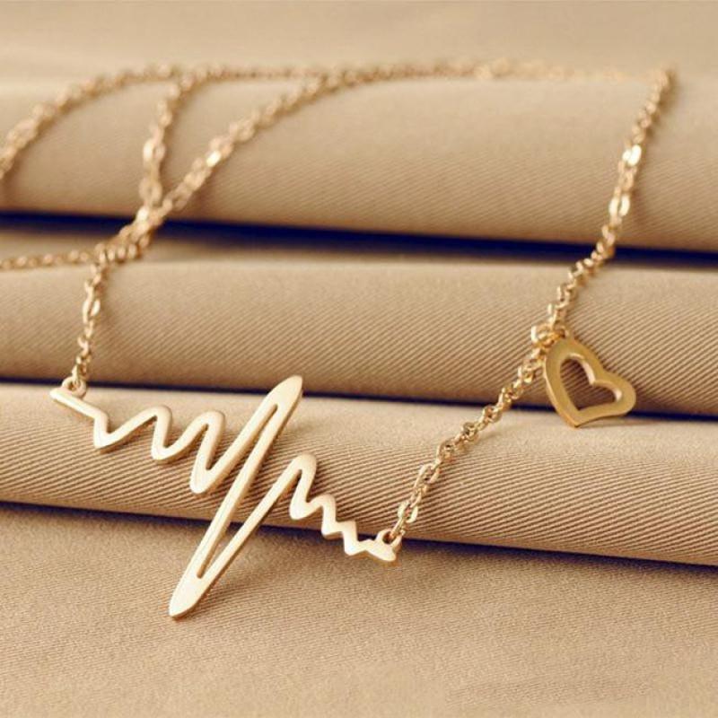 Landou Jewelry Sterling Silver Heartbeat Necklace