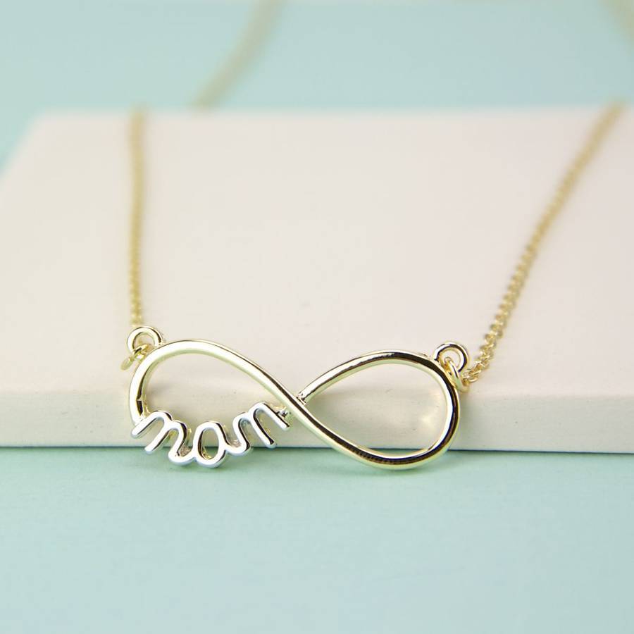 Sterling Silver Mother Eternity Ring Infinity Necklace for Mother's Day