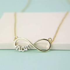 Sterling Silver Mother Eternity Ring Infinity Necklace for Mother's Day