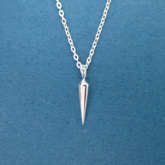 Simple Design 925 Sterling Silver Spike Necklace