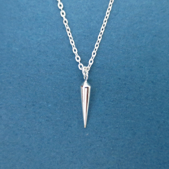 Simple Design 925 Sterling Silver Spike Necklace