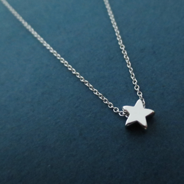 Dainty Sterling Silver Five-pointed Star Necklace