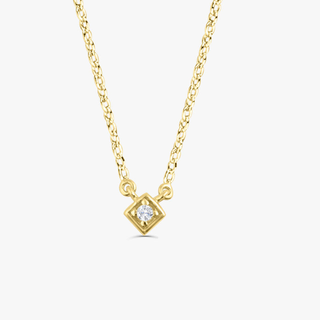 Dainty Sterling Silver Micro Prong Setting Single CZ Minimal Necklace