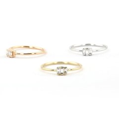 Sterling Silver Trio Baguette Cubic Zirconia Thin Ring Wholesale