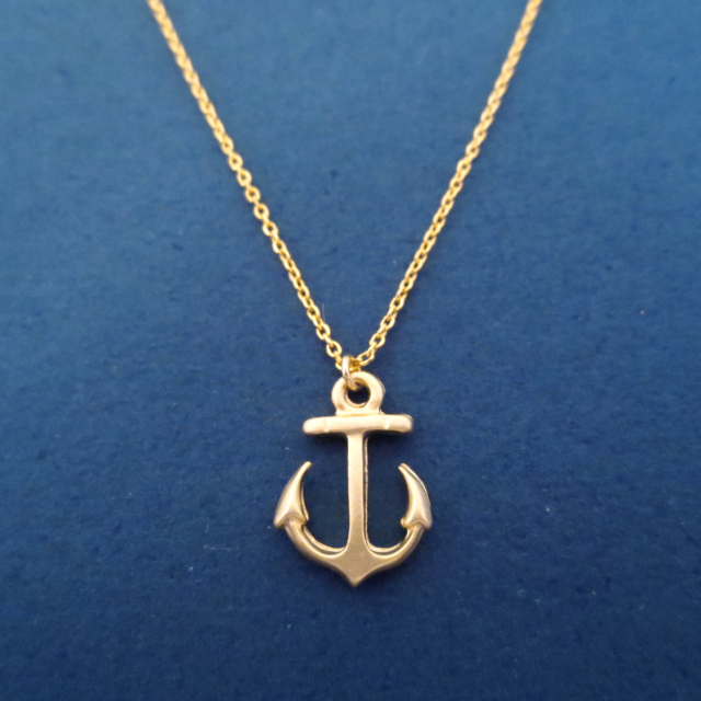 European Jewelry Sterling Silver Plain High Polish Anchor Pendant Women Necklace
