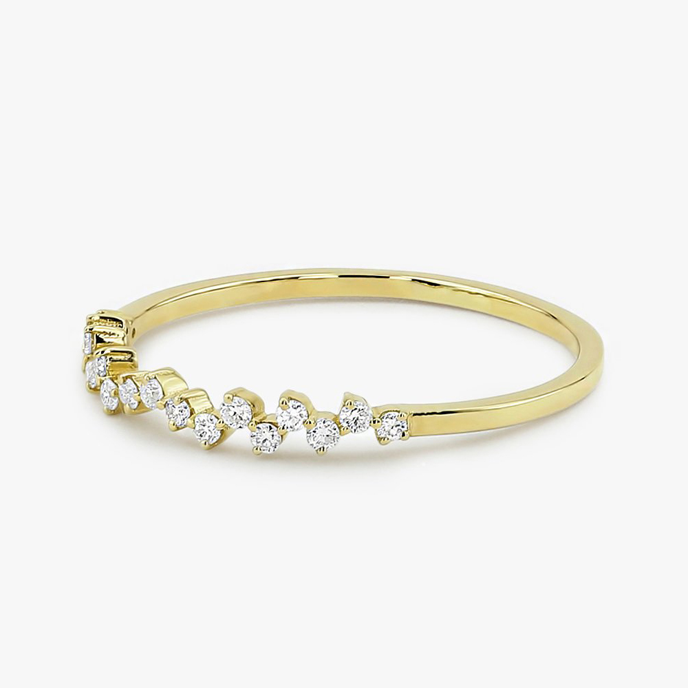 Rose Gold Sterling Silver Cubic Zirconia Wedding Stacking Dainty Ring