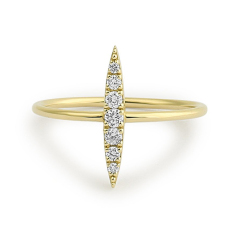 Dainty Elongated Micro Pave Stackable Bar Ring