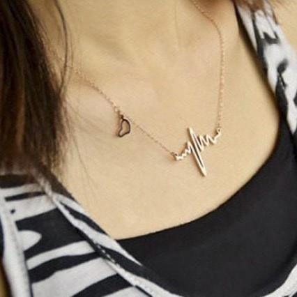 Landou Jewelry Sterling Silver Heartbeat Necklace