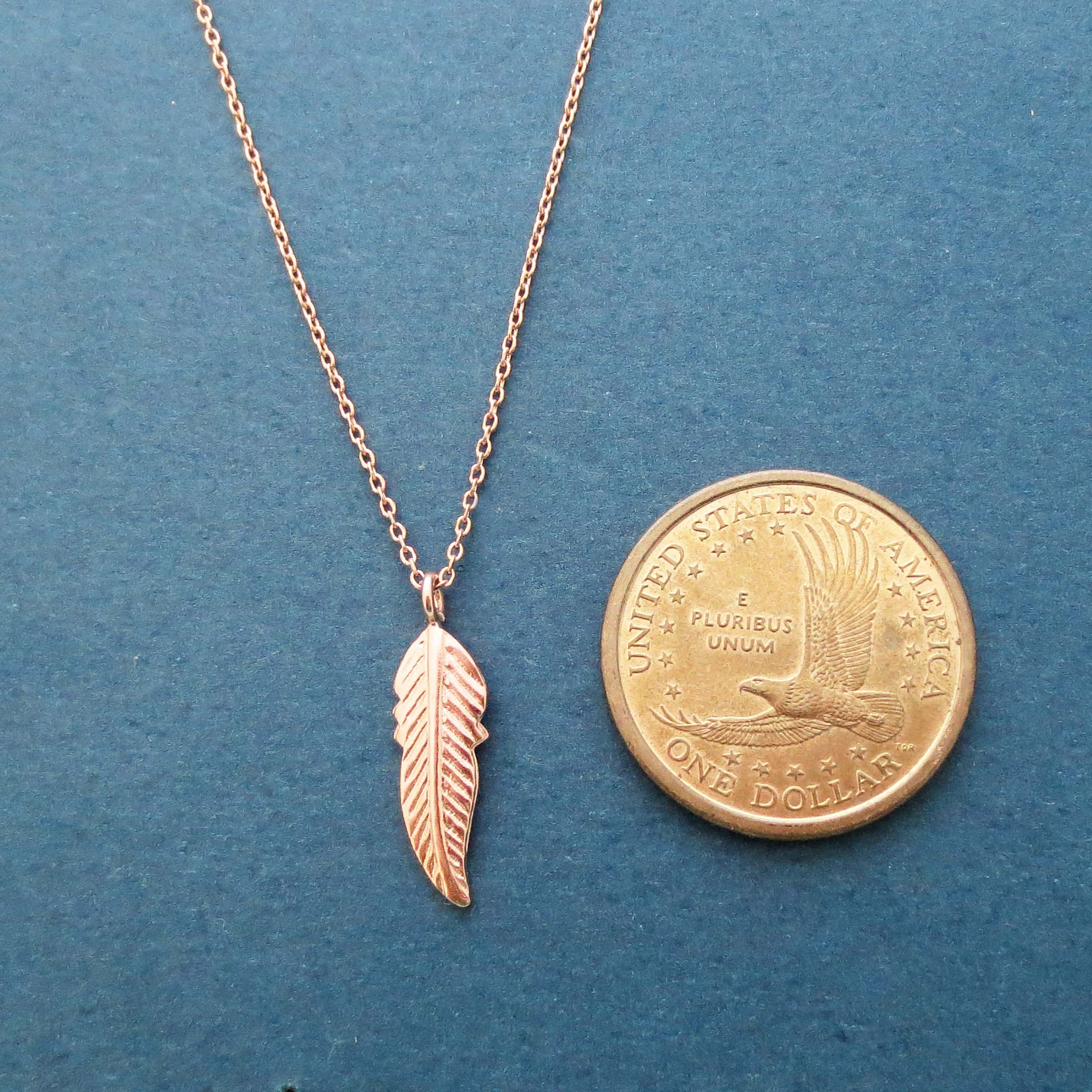 Sterling Silver Rose Gold Leaf Necklace for Women
