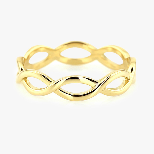 Sterling Silver Plain Infinity Wedding Band Ring for Women