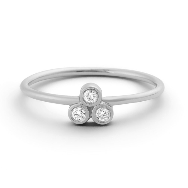 Sterling Silver Three Cubic Zirconia Cluster Ring