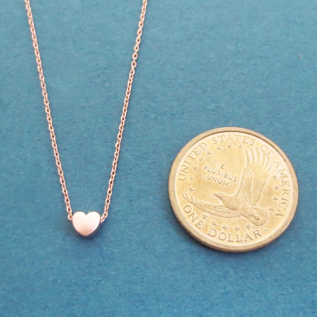 Cute Design Sterling Silver Rose Gold Mini Love Heart Necklace for Lovers