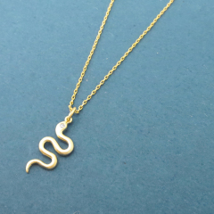Animal Jewelry Sterling Silver Cubic Zirconia Snake Necklace