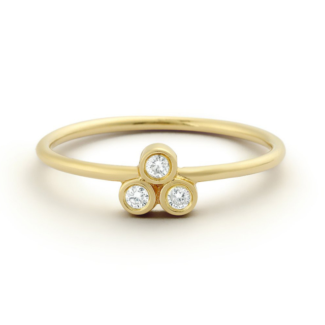 Sterling Silver Three Cubic Zirconia Cluster Ring