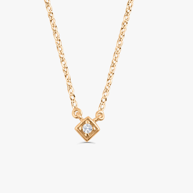 Dainty Sterling Silver Micro Prong Setting Single CZ Minimal Necklace
