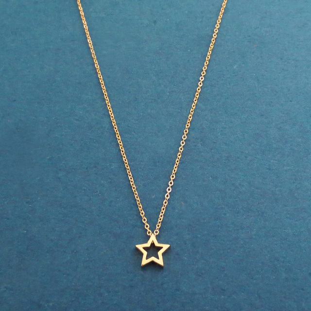 Fashion Sterling Silver Open Star Necklace for Ladies