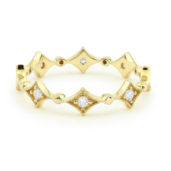 Rose Gold Sterling Silver Antique Inspired Cubic Zirconia Eternity Band Ring