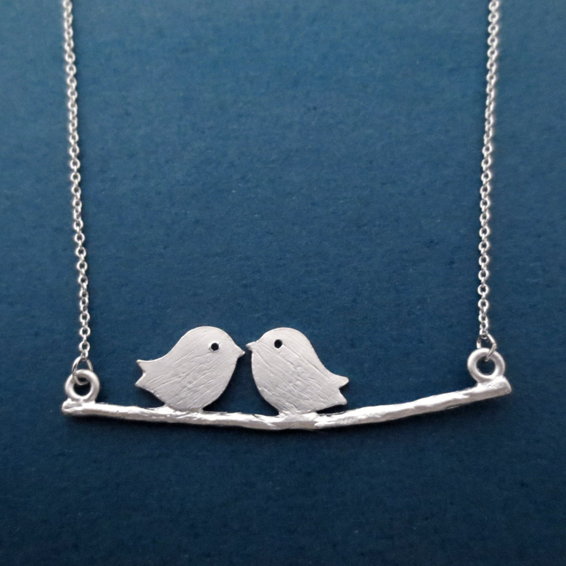 Beautiful Sterling Silver Birds on a Branch Necklace for Lovers and Best Friends