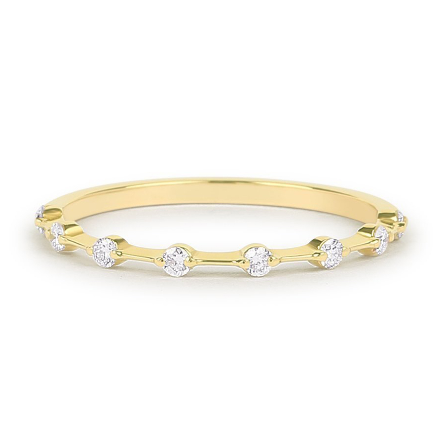 Dainty Sterling Silver Half Eternity Minimal Ring Petite Stacking Wedding ring