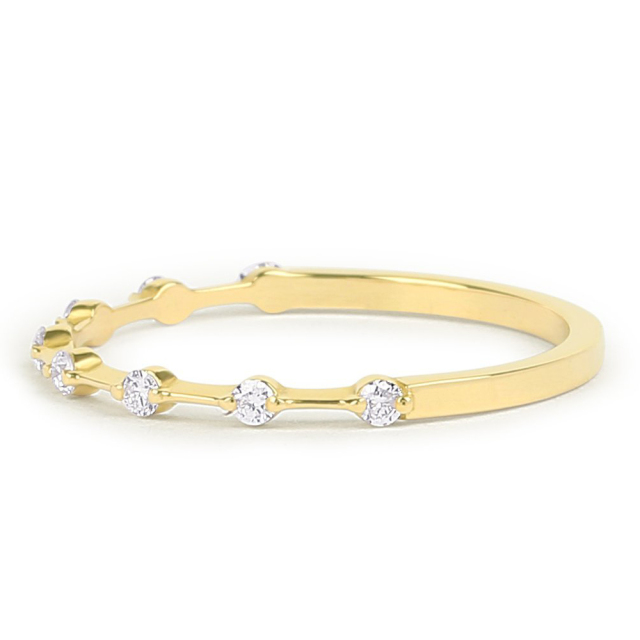 Dainty Sterling Silver Half Eternity Minimal Ring Petite Stacking Wedding ring