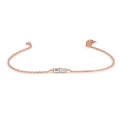 925 Silver Minimal Baguette Cubic Zirconia Dainty Bracelet