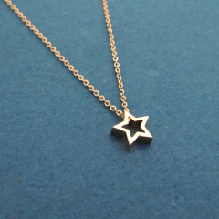 Fashion Sterling Silver Open Star Necklace for Ladies