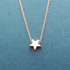 Dainty Sterling Silver Five-pointed Star Necklace