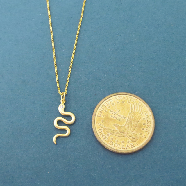 Animal Jewelry Sterling Silver Cubic Zirconia Snake Necklace