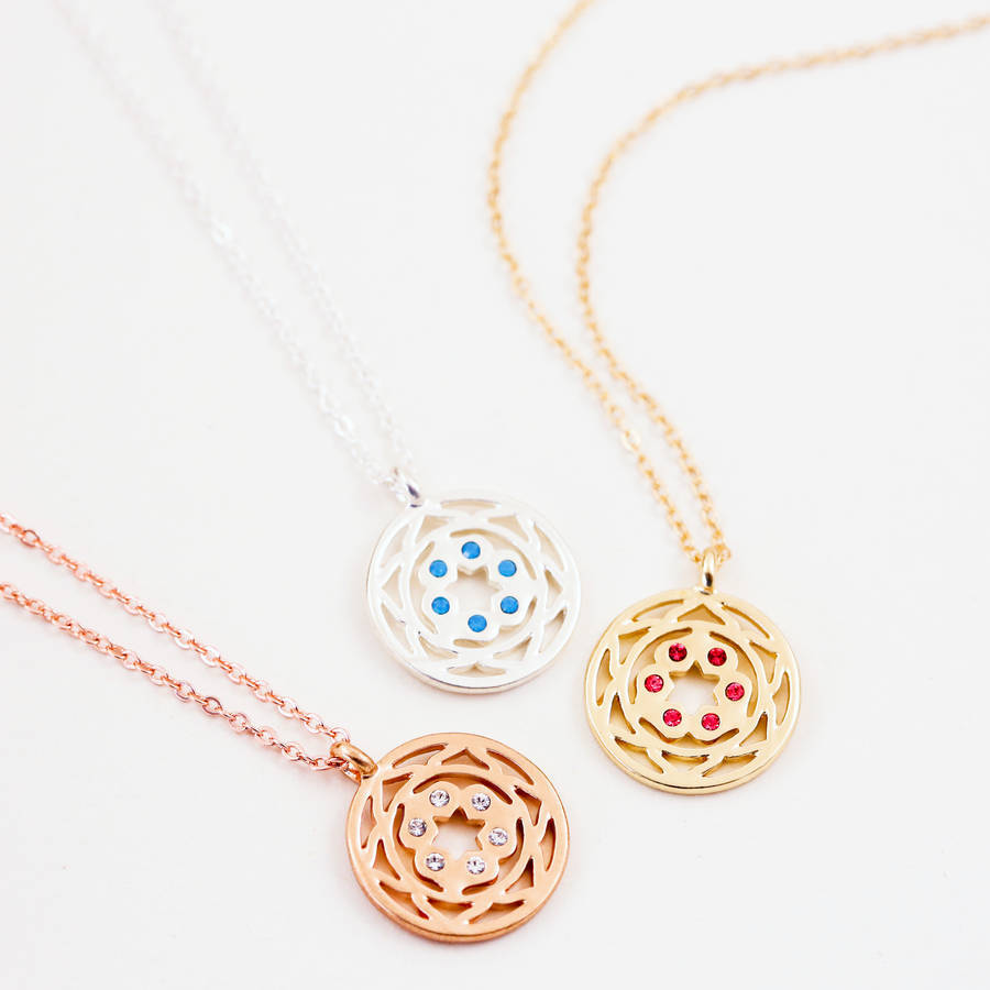 Sterling Silver Birthstone Chakra Necklace