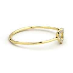 Sterling Silver Cubic Zirconia Minimal Love Heart Thin Ring