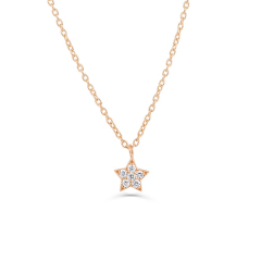 Petite Sterling Silver Cubic Zirconia Tiny Star Choker Necklace