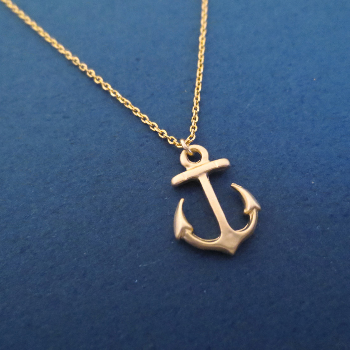 European Jewelry Sterling Silver Plain High Polish Anchor Pendant Women Necklace