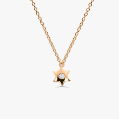 Jewish Jewelry Sterling Silver Solitaire Dainty Magen Star of David Necklace
